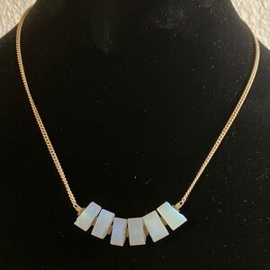 Larissa Loden Gold Chain Necklace with Opalescent Moonstone Beads